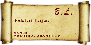 Bodolai Lajos névjegykártya